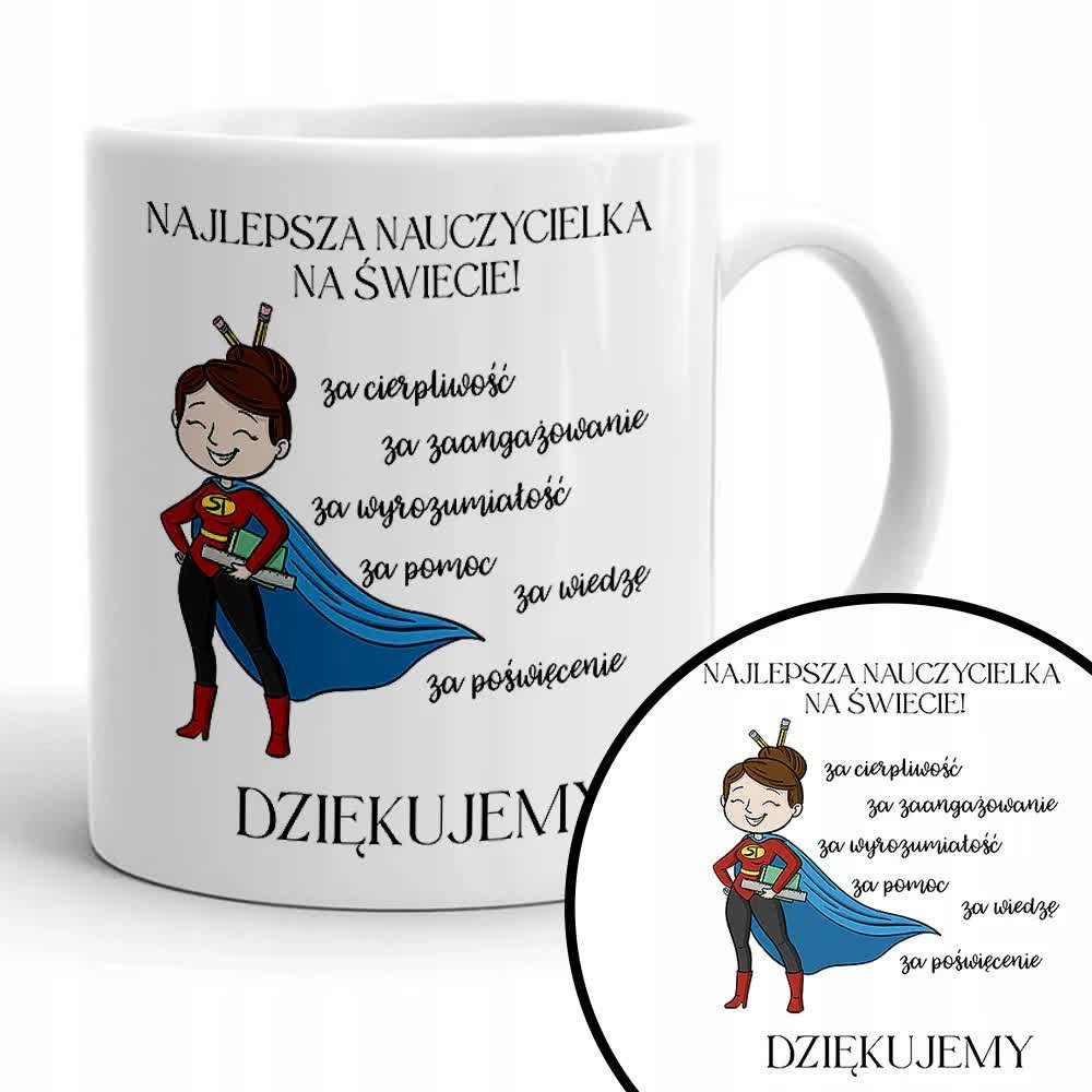 Kubek Biały Prezent NA DZIEŃ NAUCZYCIELA Wzory