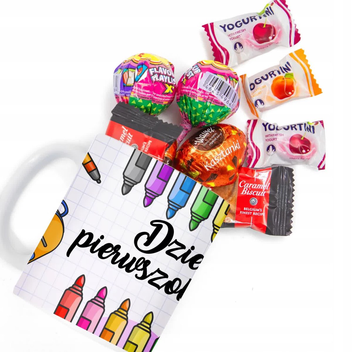 Kubek Biały DZIEŃ PIERWSZOKLASISTKI Słodycze