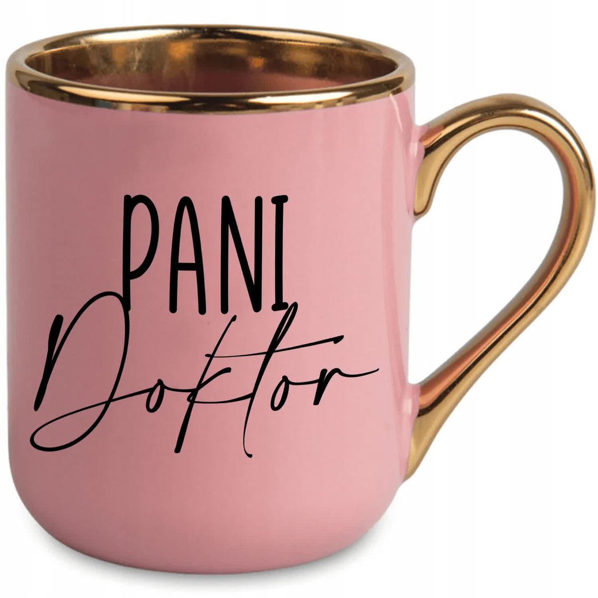 KUBEK ELEGANT RÓŻOWY IDEALNY PREZENT DLA PANI DOKTOR SUPER JAKOŚĆ WZORY