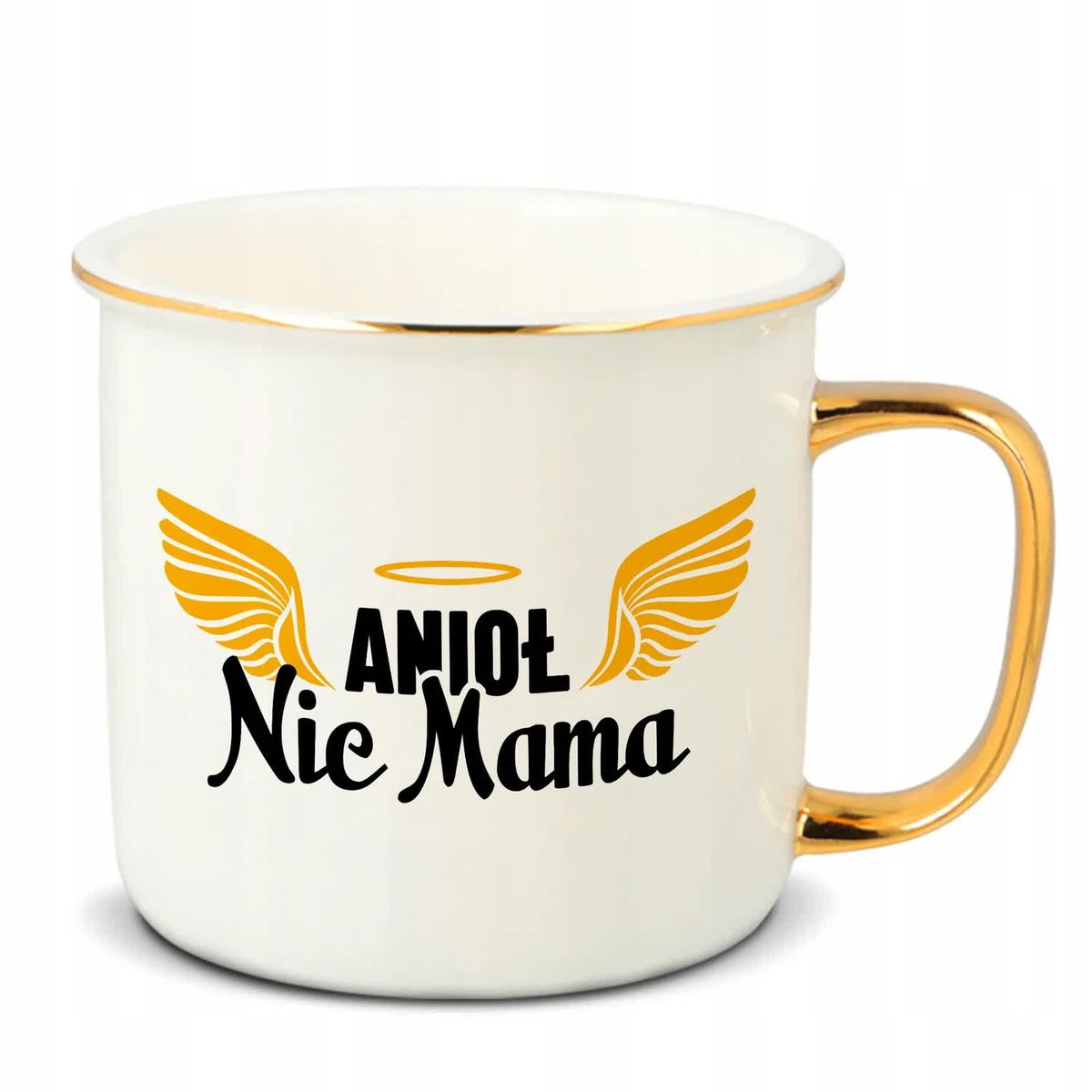 Kubek RETRO Złote Ucho Rant ANIOŁ NIE MAMA Dzień Matki Prezent Dla Mamy Wz