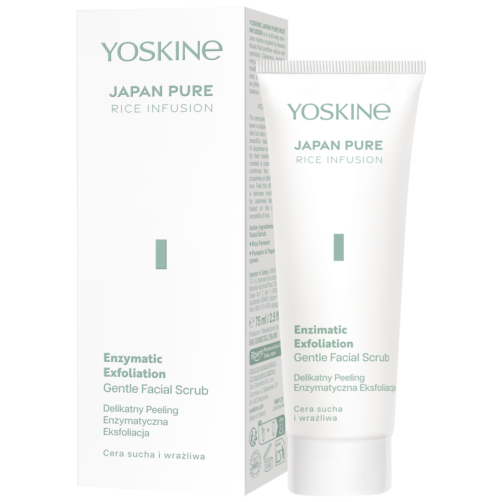 YOSKINE Japan Pure Delikatny peeling Enzymatyczna Eksfoliacja 75ml