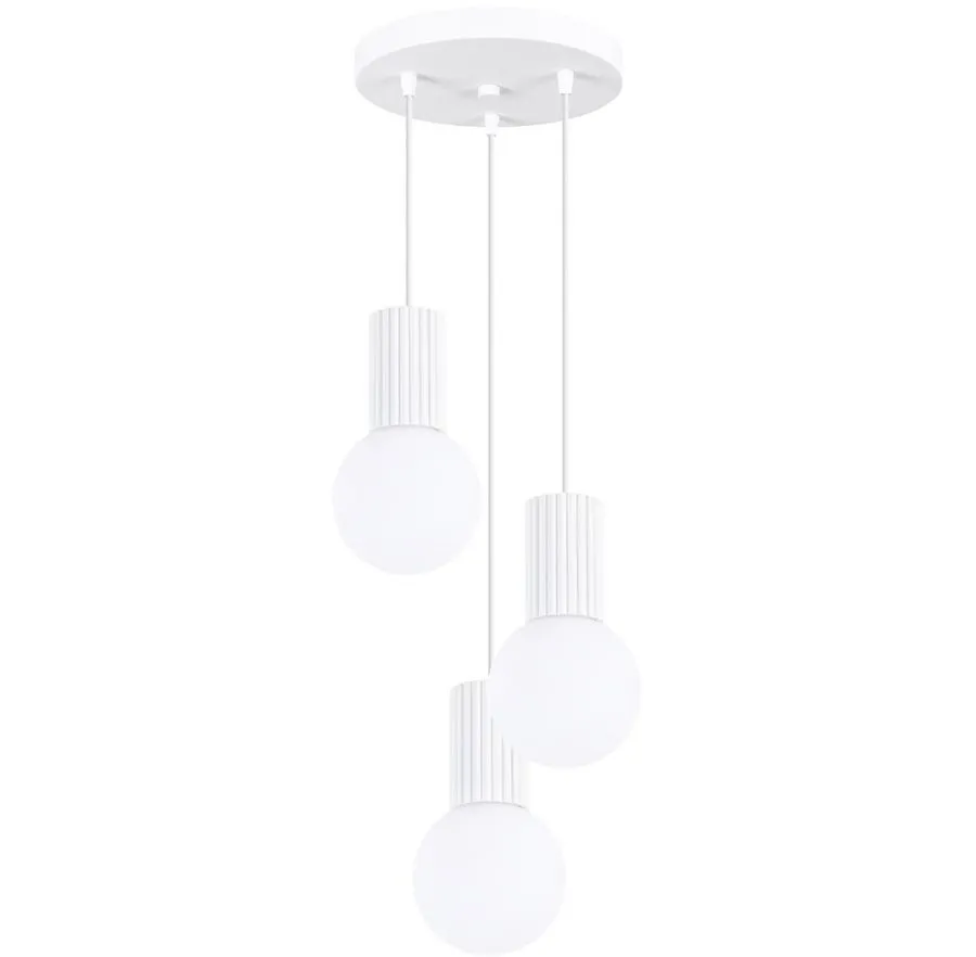 Potrójna biała lampa wisząca - K600-Buble