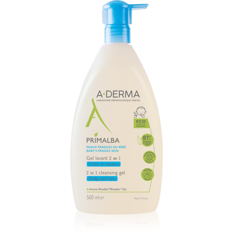 A-Derma Primalba Baby żel do mycia ciała i włosów dla dzieci 500 ml