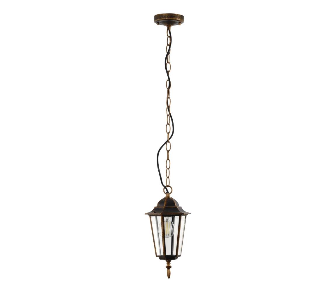 TK Lighting Lampa wisząca zewnętrzna na łańcuchu ARRAIA 1xE27/15W/230V IP44 brąz patyna