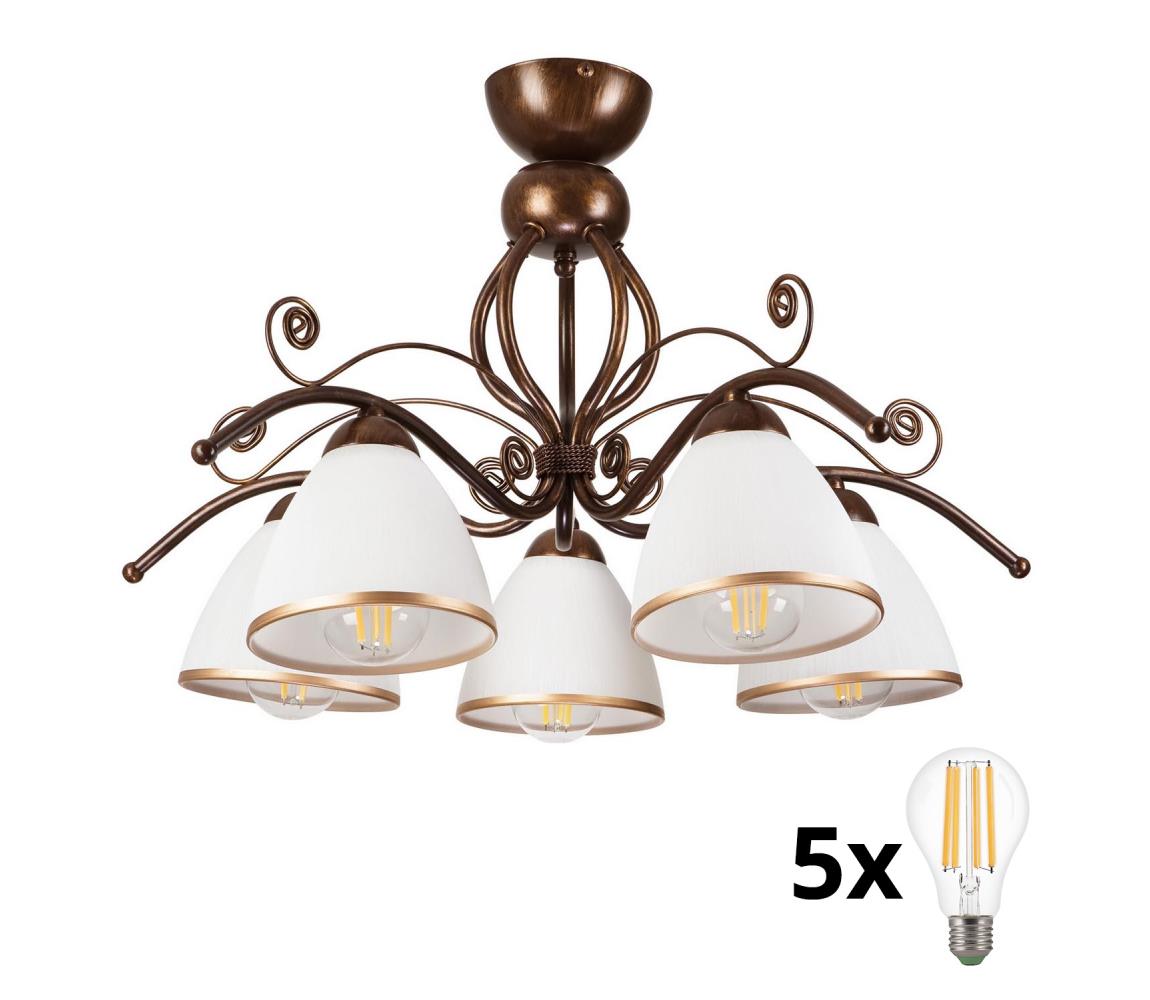 Brilagi - LED Żyrandol natynkowy ANTICO 5xE27/60W/230V brąz patyna