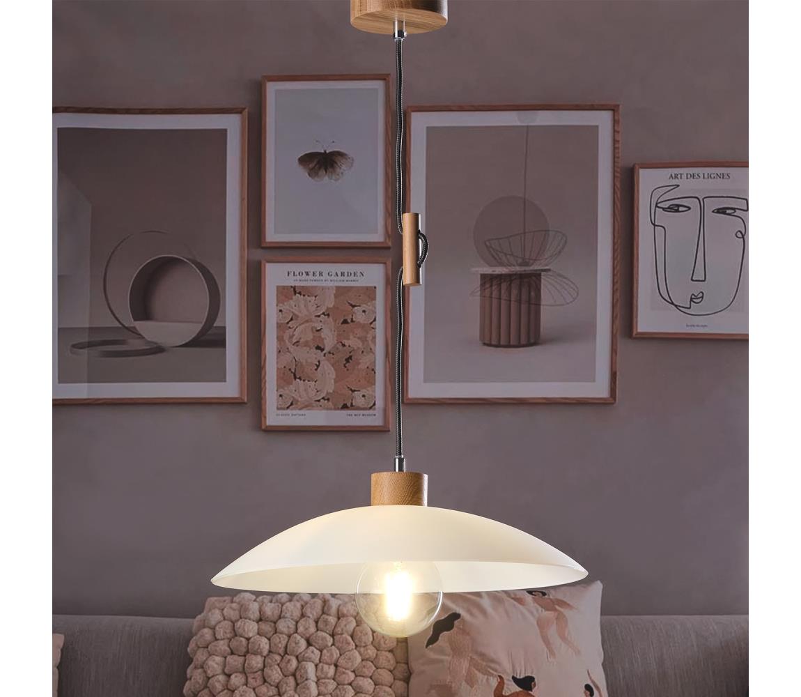 ONLI - Żyrandol na lince OHANA 1xE27/22W/230V dąb