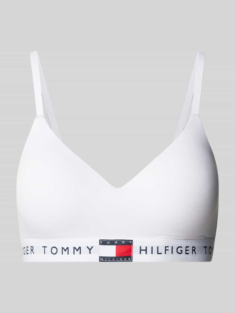 Biustonosz typu bralette z elastycznym pasem z logo model ‘TH Heritage’