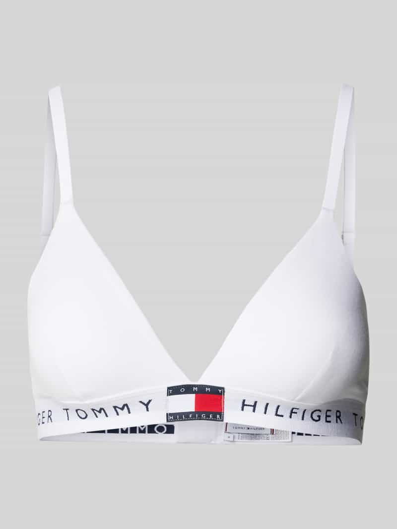 Biustonosz trójkątny z elastycznym paskiem z logo model ‘TH HERITAGE’