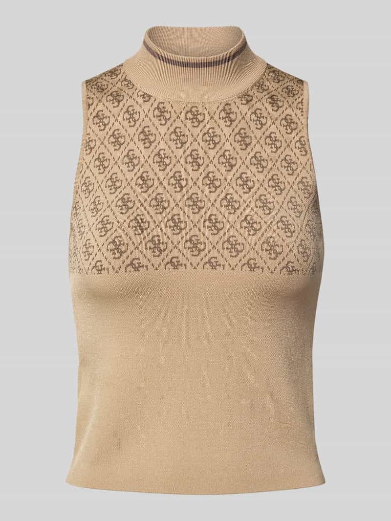 Top z dzianiny ze wzorem z logo model ‘LISE’