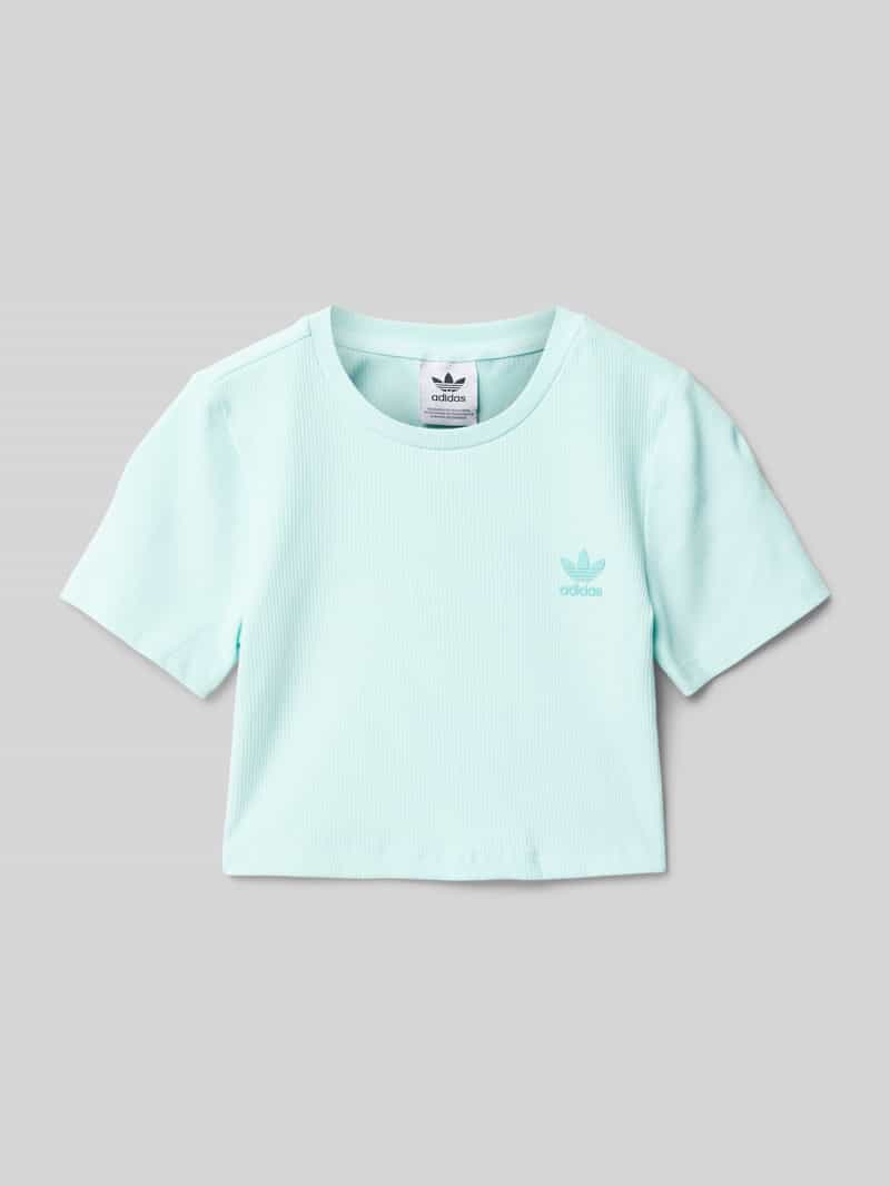 T-shirt krótki z nadrukiem z logo i okrągłym dekoltem