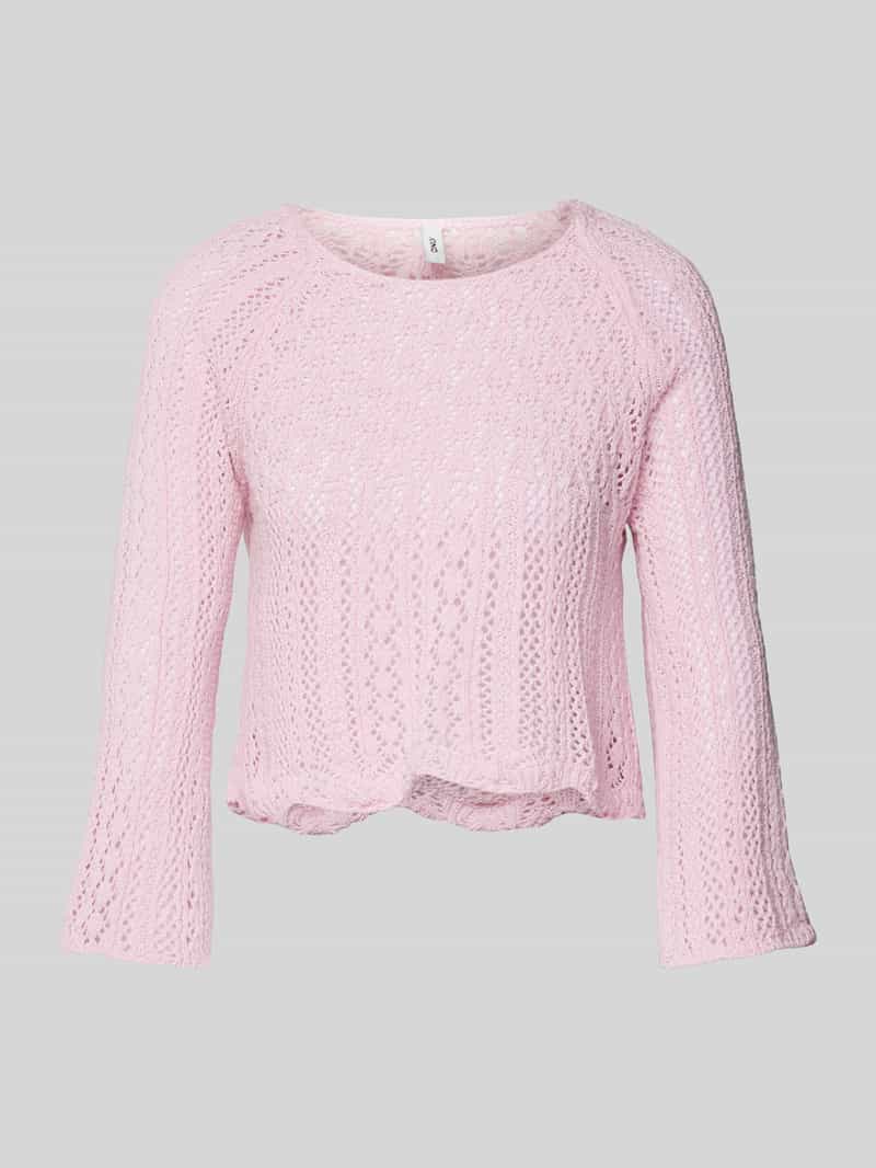 Sweter krótki z dzianiny z dodatkiem bawełny model ‘NOLA’