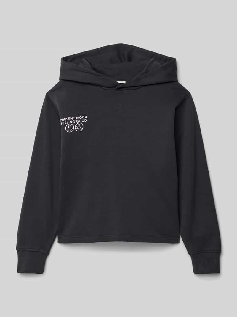 Bluza o pudełkowym kroju z kapturem z czystej bawełny