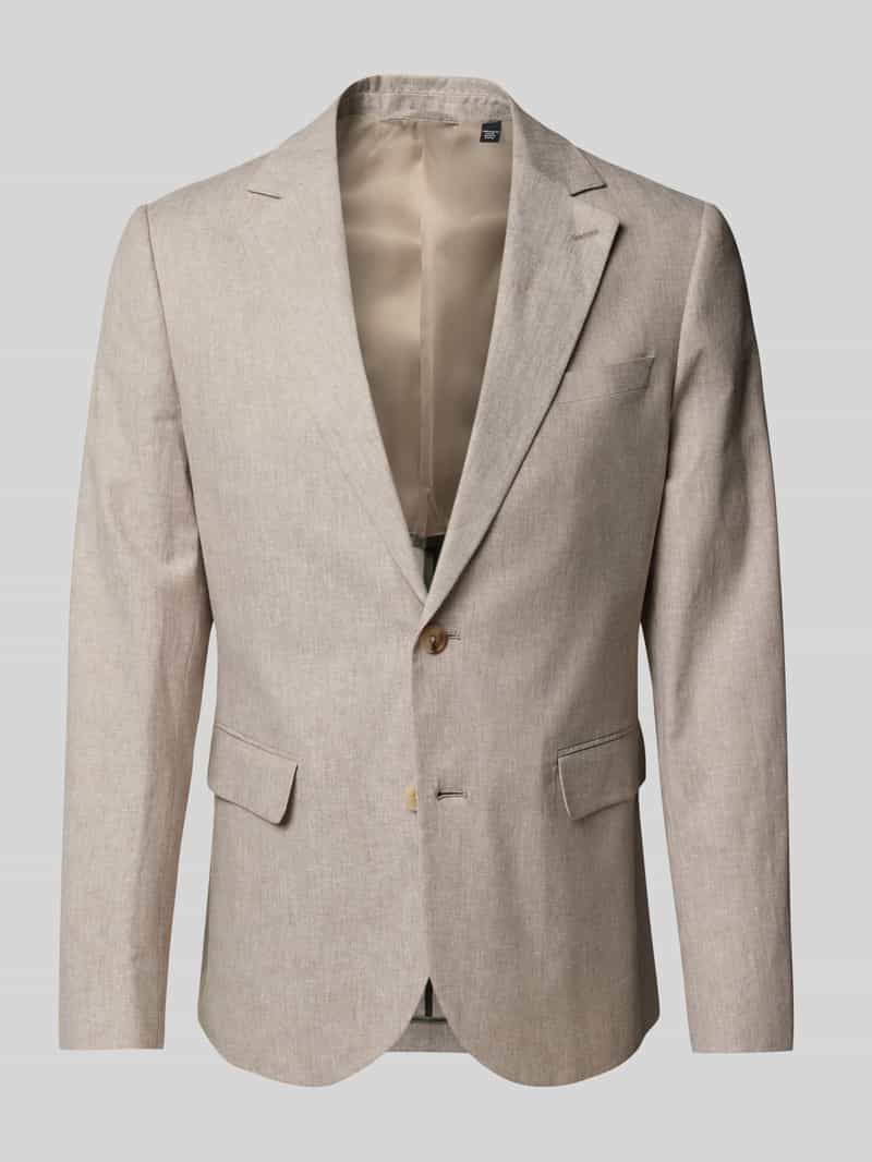 Marynarka na dwa guziki o kroju slim fit z mieszanki lnu model ‘George’