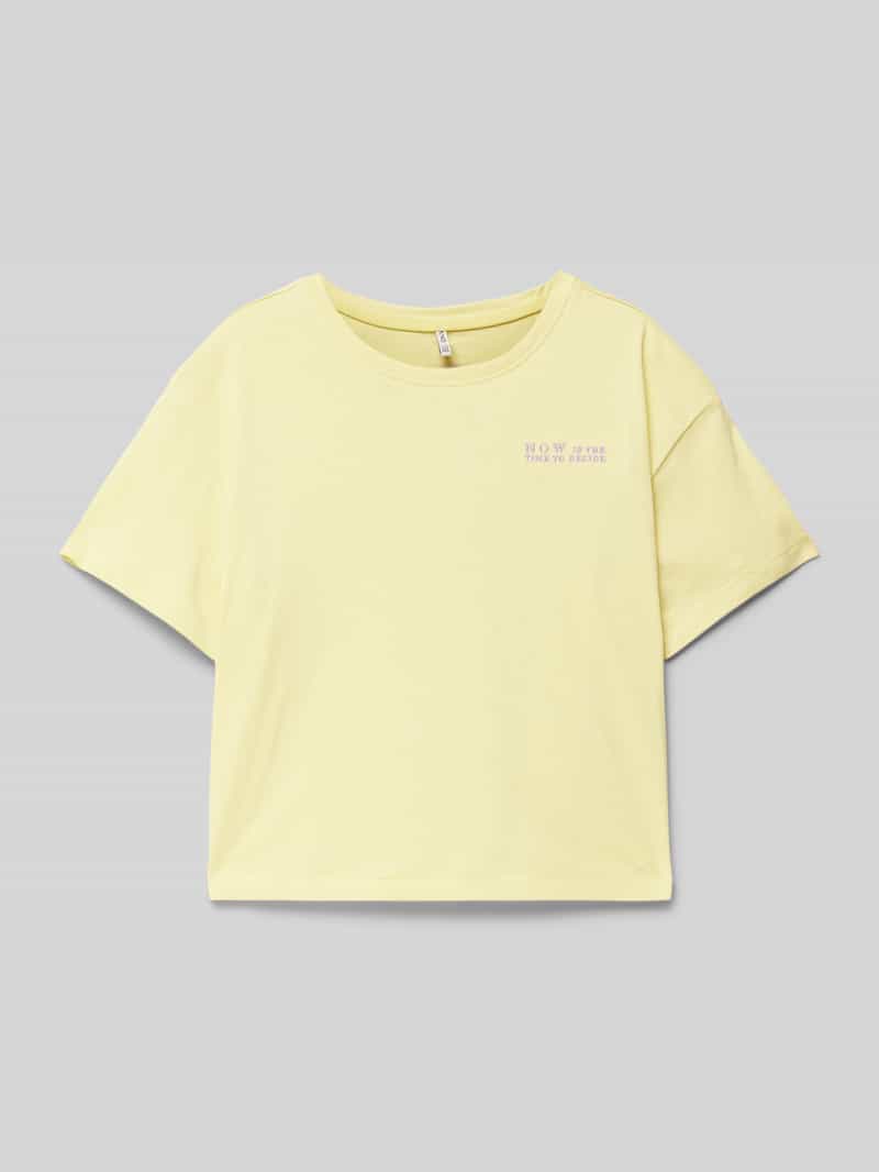 Top krótki o kroju regular fit z czystej bawełny model ‘LEONA’