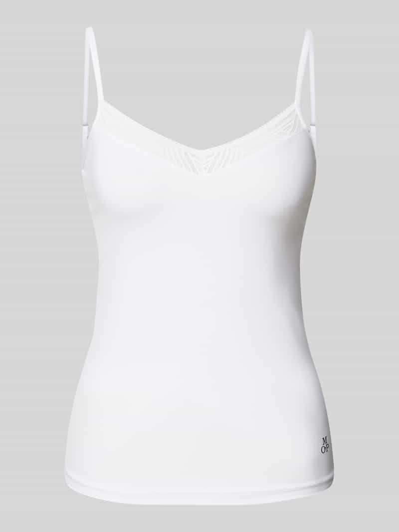 Top na ramiączkach o kroju shaped fit z obszyciem koronką