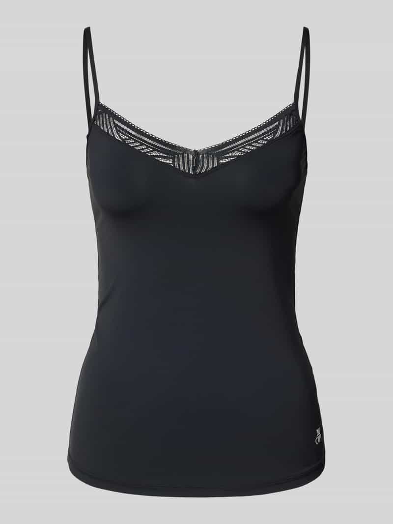 Top na ramiączkach o kroju shaped fit z obszyciem koronką