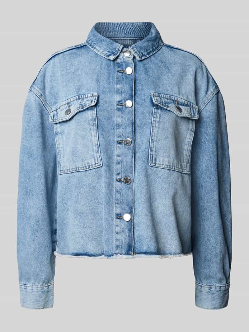 Kurtka jeansowa o pudełkowym kroju z czystej bawełny model ‘MARINA’