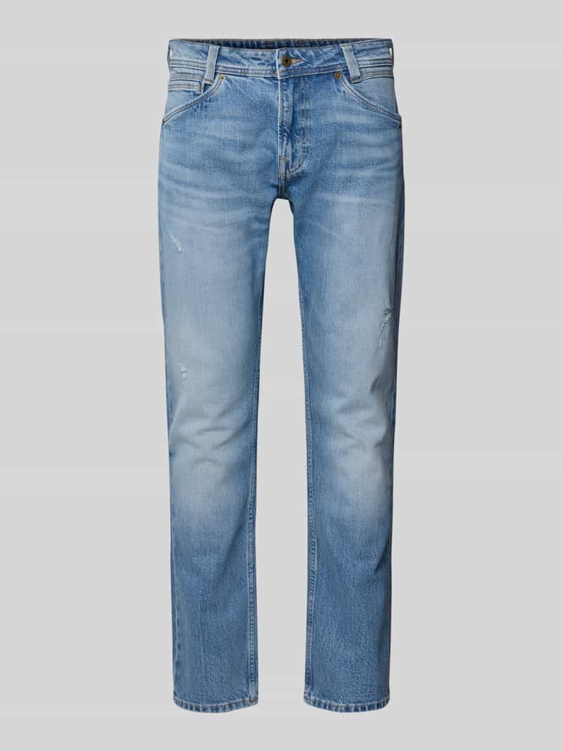 Jeansy o kroju tapered fit z mieszanki bawełny