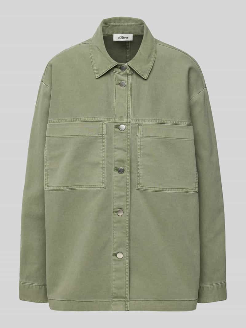 Kurtka jeansowa o kroju relaxed fit z kieszeniami na piersi