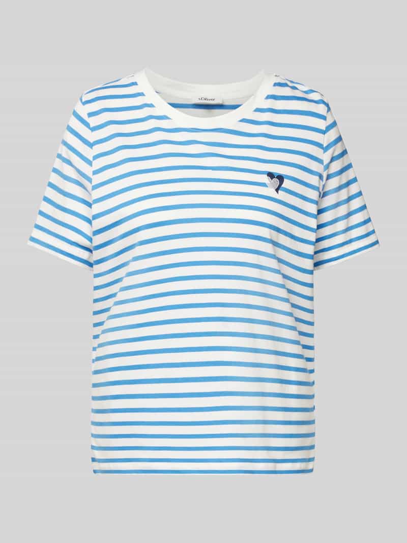 T-shirt o kroju relaxed fit z czystej bawełny z wyhaftowanym sercem