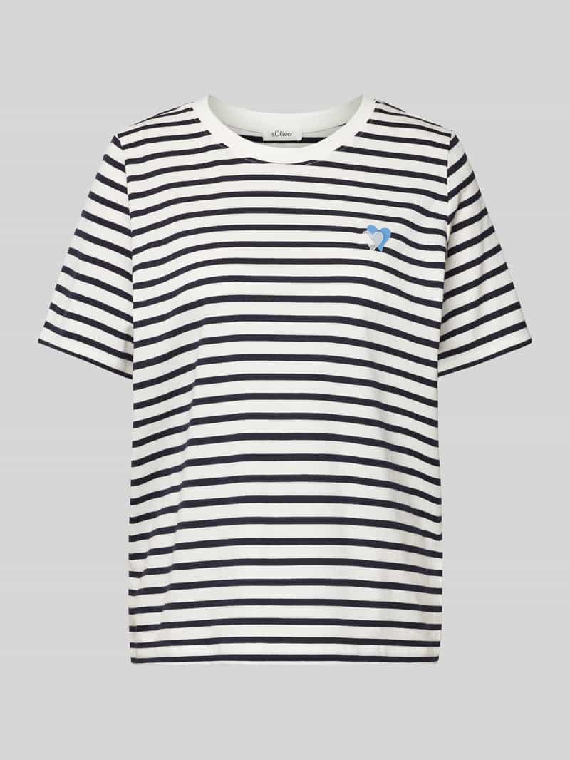T-shirt o kroju relaxed fit z czystej bawełny z wyhaftowanym sercem