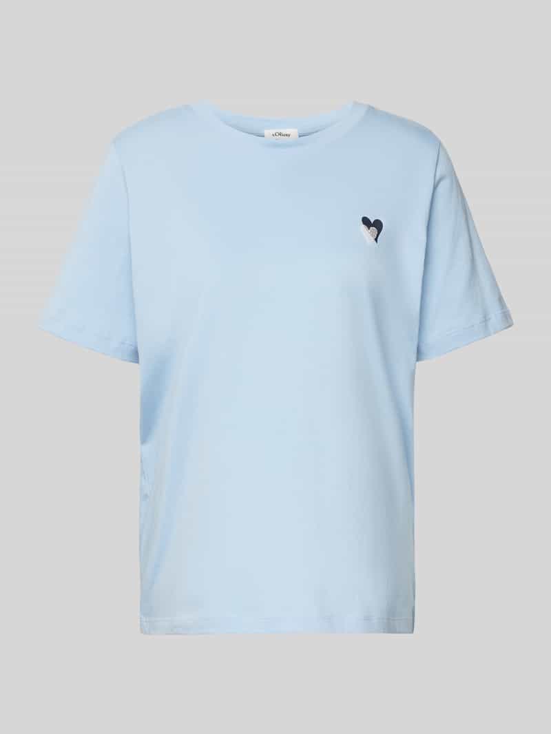 T-shirt o kroju relaxed fit z czystej bawełny z wyhaftowanym sercem