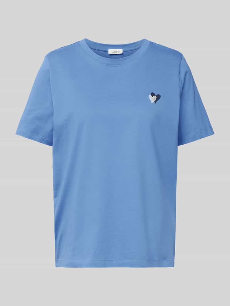 T-shirt o kroju relaxed fit z czystej bawełny z wyhaftowanym sercem