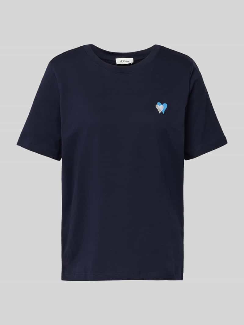 T-shirt o kroju relaxed fit z czystej bawełny z wyhaftowanym sercem