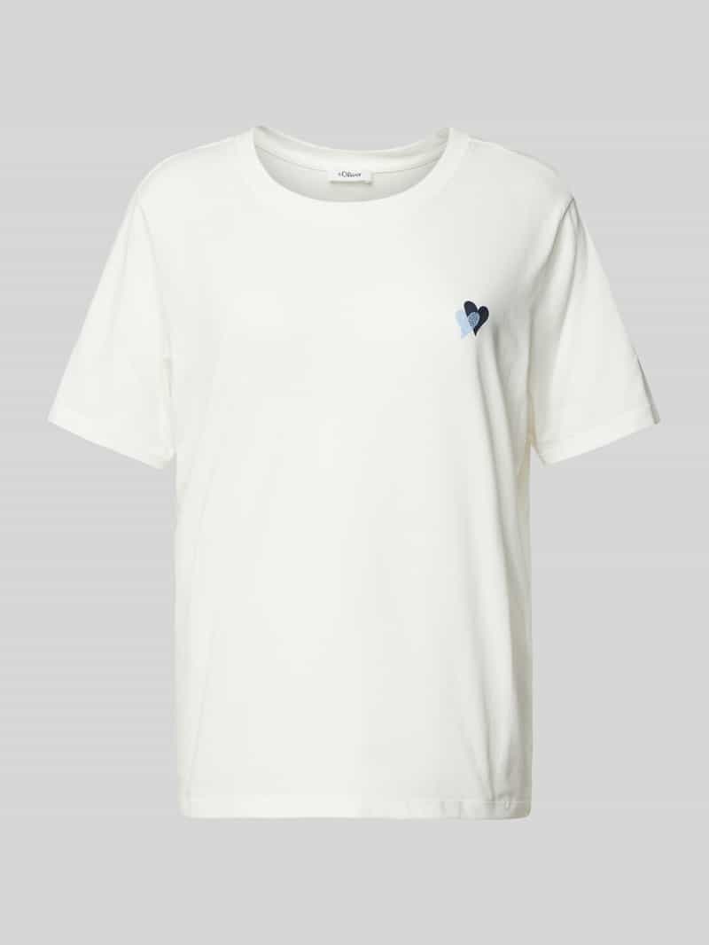 T-shirt o kroju relaxed fit z czystej bawełny z wyhaftowanym sercem