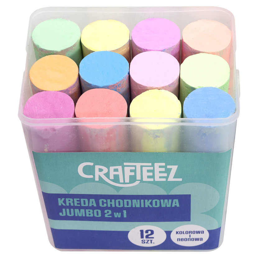KREDA CHODNIKOWA 12 SZT. W WIADERKU MIX