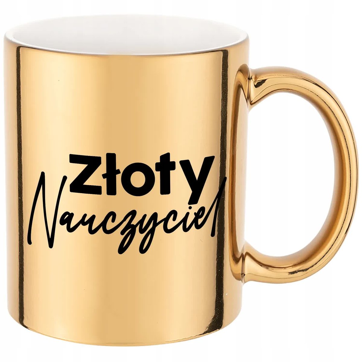 KUBEK ZŁOTY Prezent ZŁOTY NAUCZYCIEL Dużo Wzorów