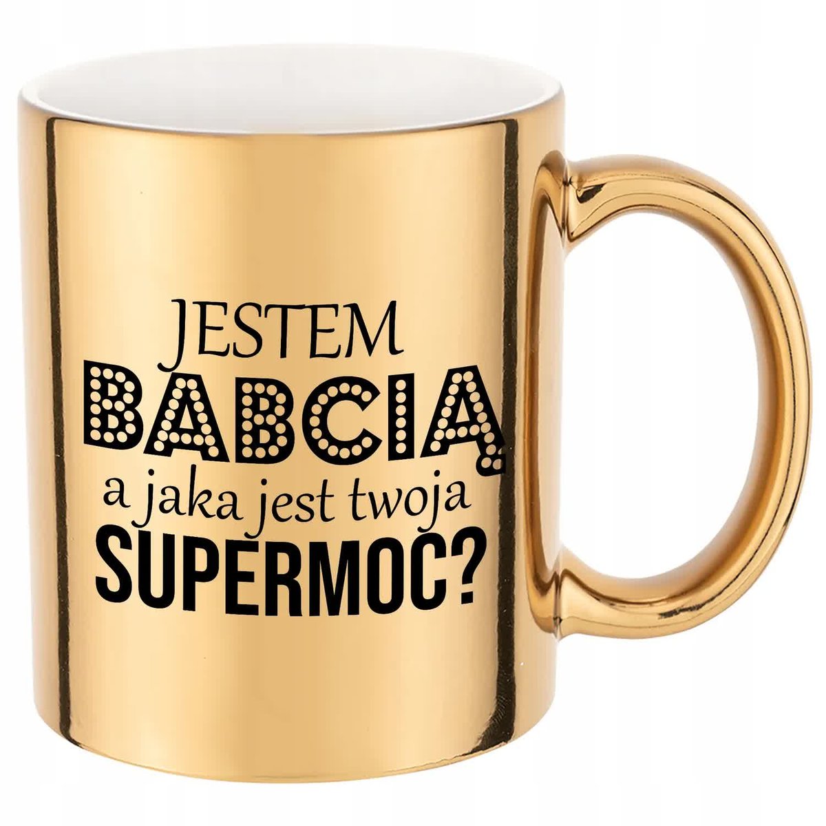 KUBEK ZŁOTY PREZENT DLA BABCI SUPERMOC NOWE WZORY