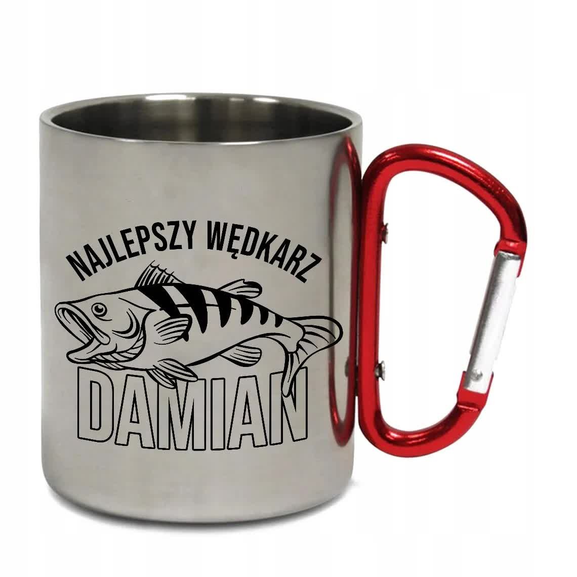 KUBEK METALOWY DLA MIŁOŚNIKA WĘDKOWANIA IMIĘ WZORY