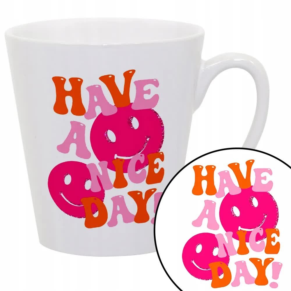 Kubek Biały Latte Małe Prezent HAVE A NICE DAY Wz