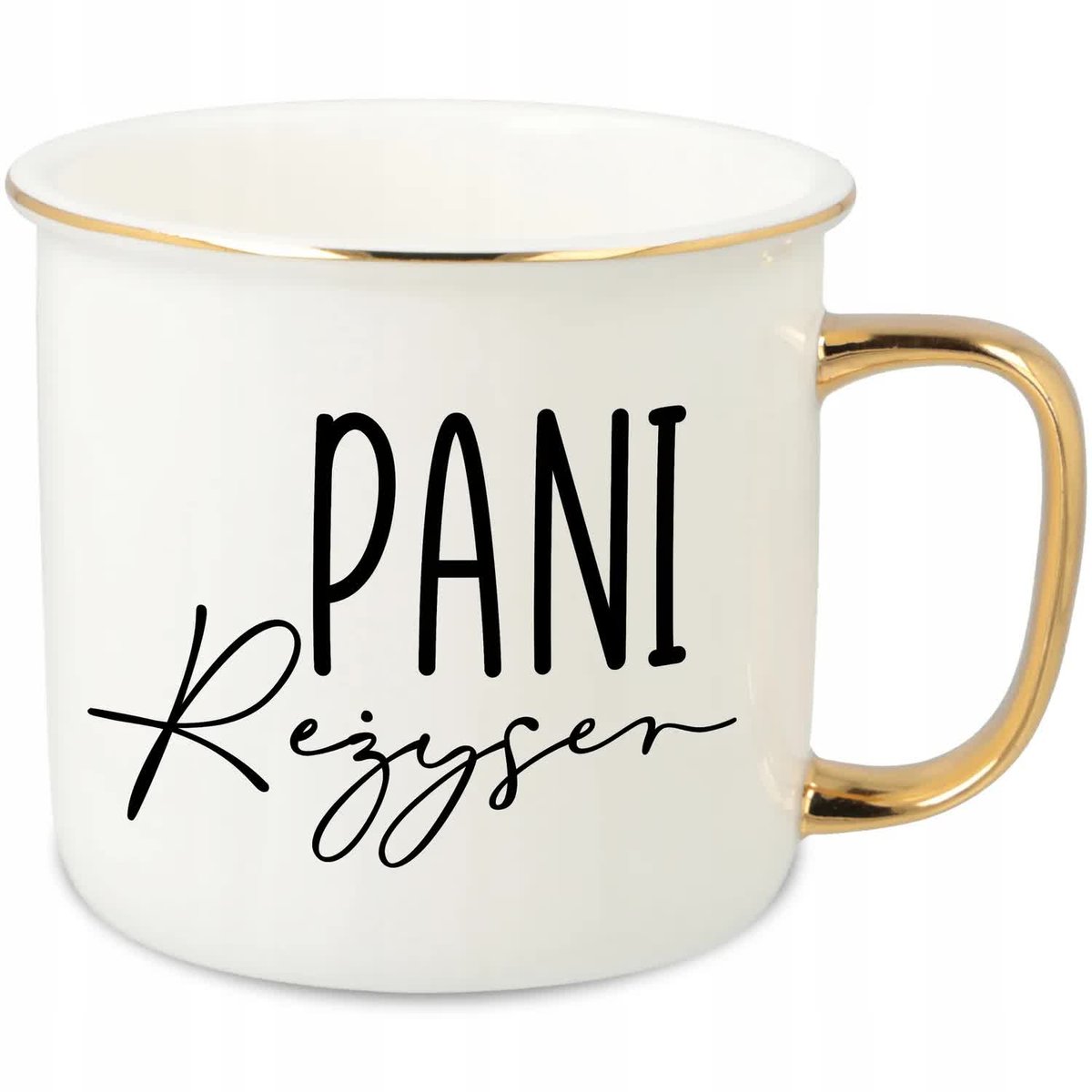 KUBEK UCHO RANT ZŁOTY PORCELANOWY RETRO 280ML PREZENT DLA REŻYSER MIX WZORY