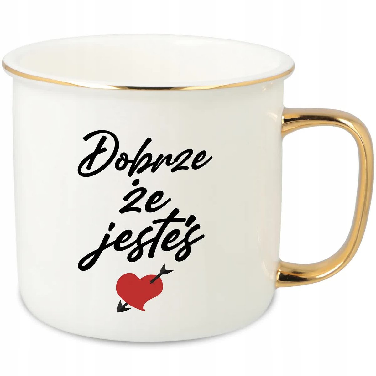 KUBEK UCHO RANT ZŁOTY PORCELANOWY RETRO 280ML PREZENT DLA DZIEWCZYNY WZORY