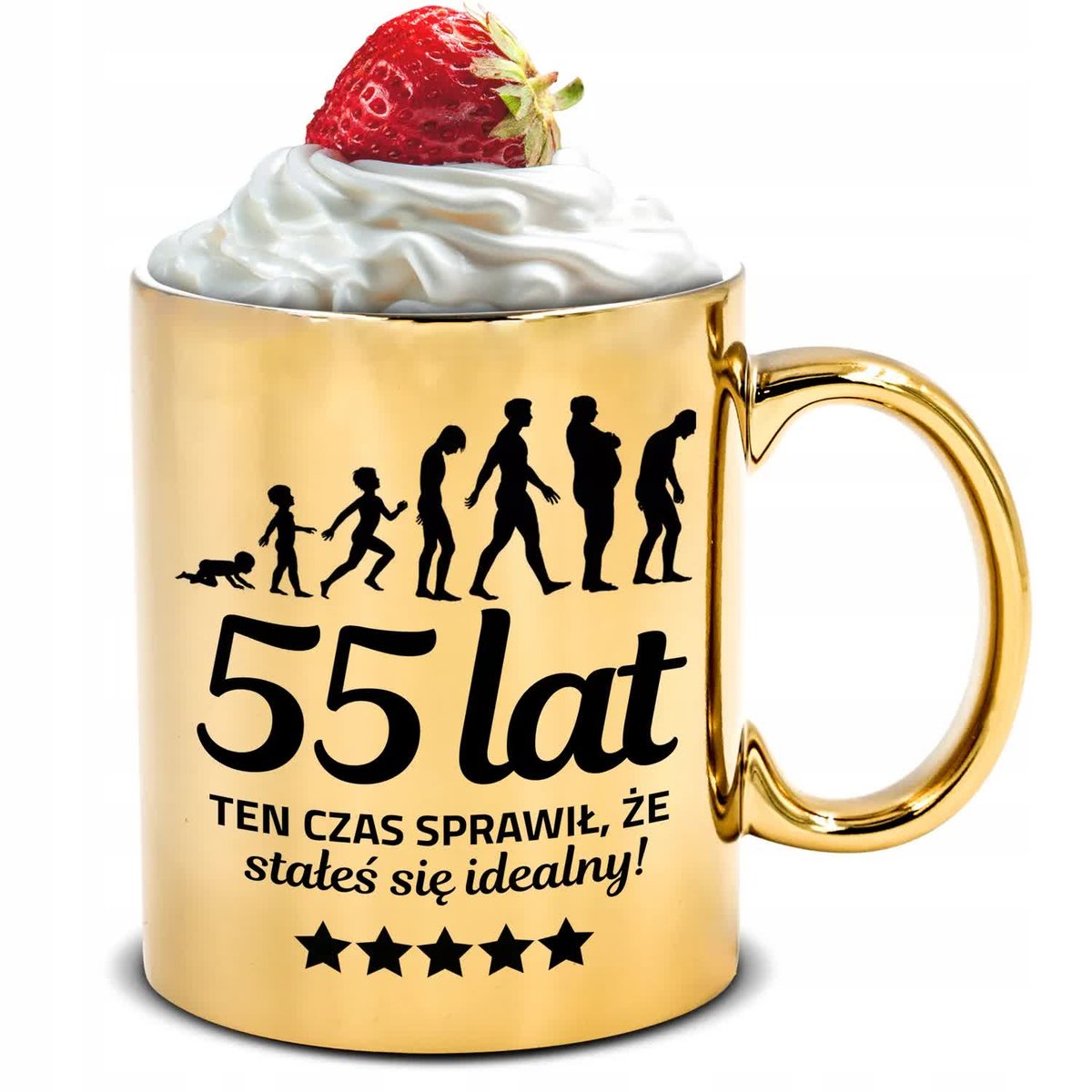 KUBEK ZŁOTY PREZENT NA 55 URODZINY TEN CZAS SPRAWIŁ ŻE JESTEŚ IDEALNY WZ