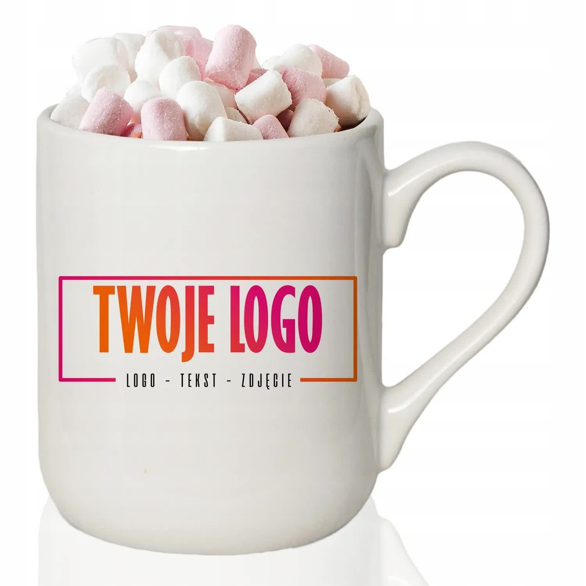 FOTO KUBEK Z Twoim Własnym Dowolonym Nadrukiem Zdjęciem Napisem Logo Biały