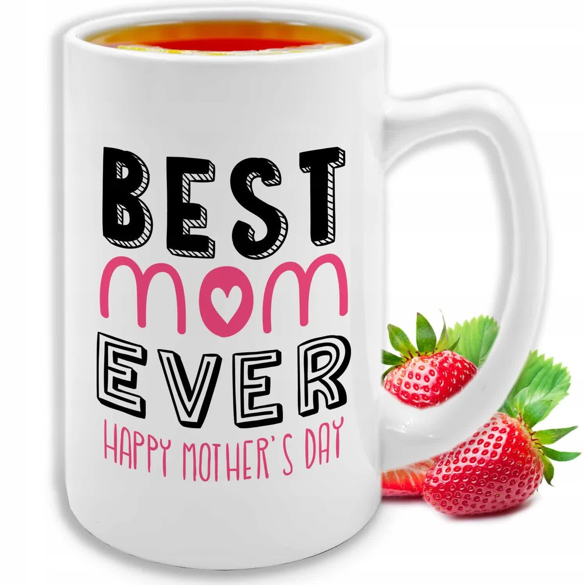 KUBEK DUŻY Best Mom Ever BIAŁY CERAMICZNY Super Prezent Top WIELE WZORÓW