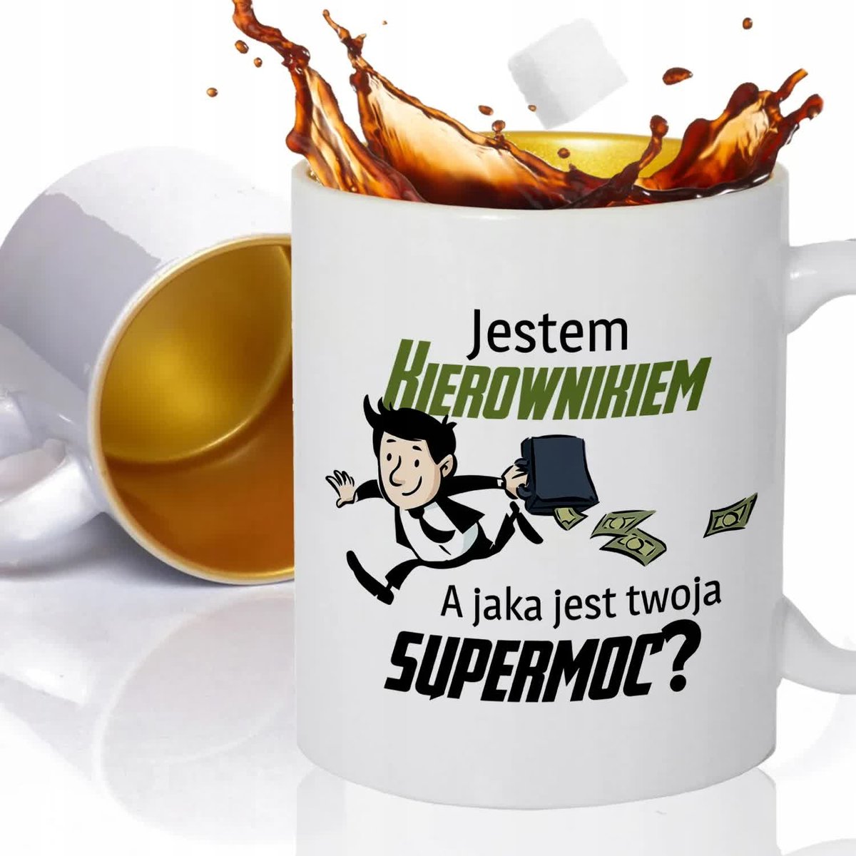 Kubek Złoty Na Prezent JESTEM KIEROWNIKIEM Wzory