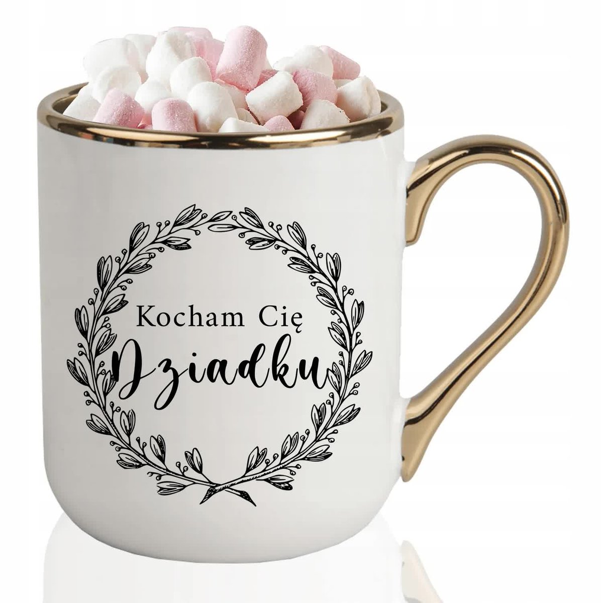 KUBEK ELEGANT Biały Prezent Dzień Babci I Dziadka KOCHAM CIĘ DZIADKU Wzory