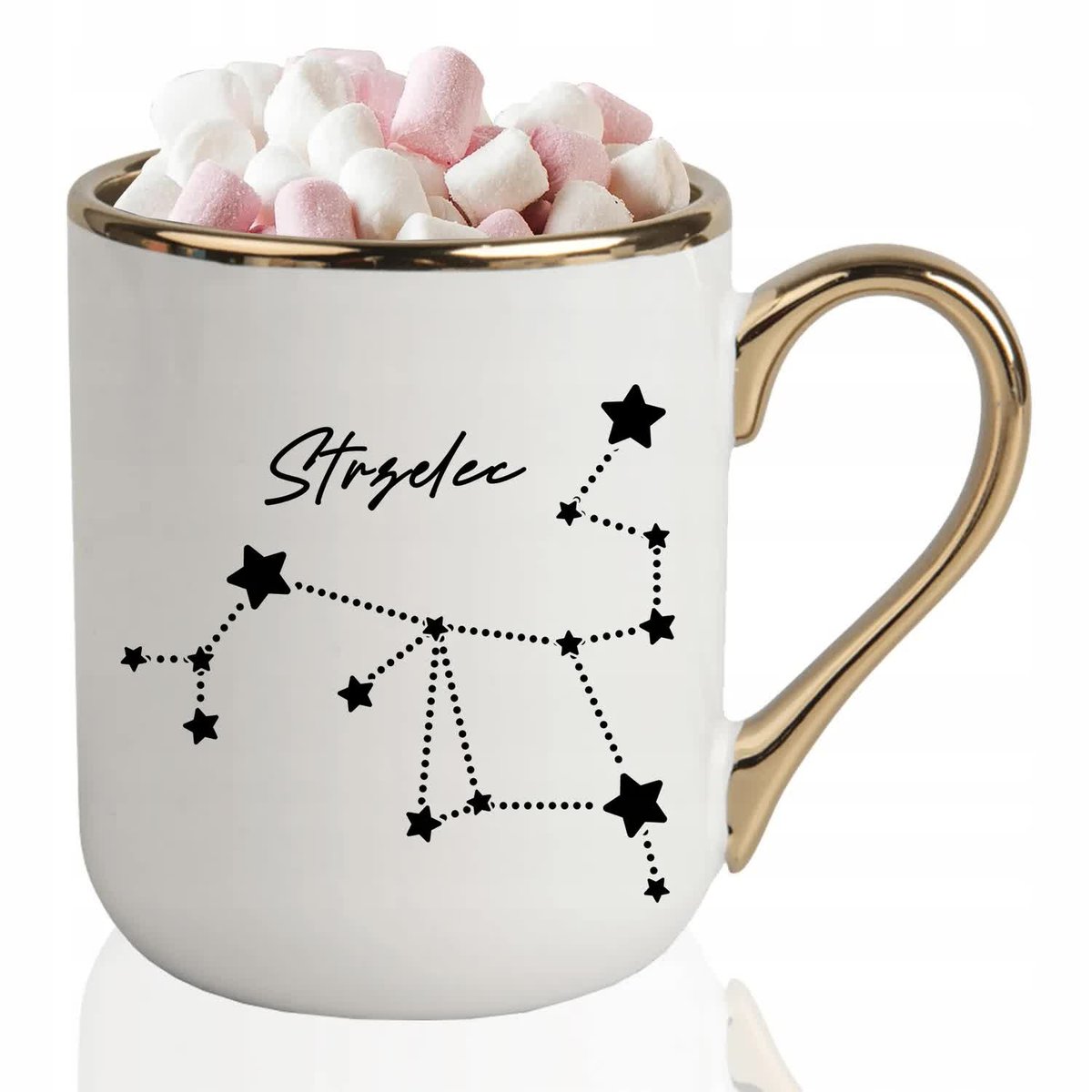 KUBEK ELEGANT Niebieski Na Prezent Urodziny Znaki Zodiaku STRZELEC Wzory