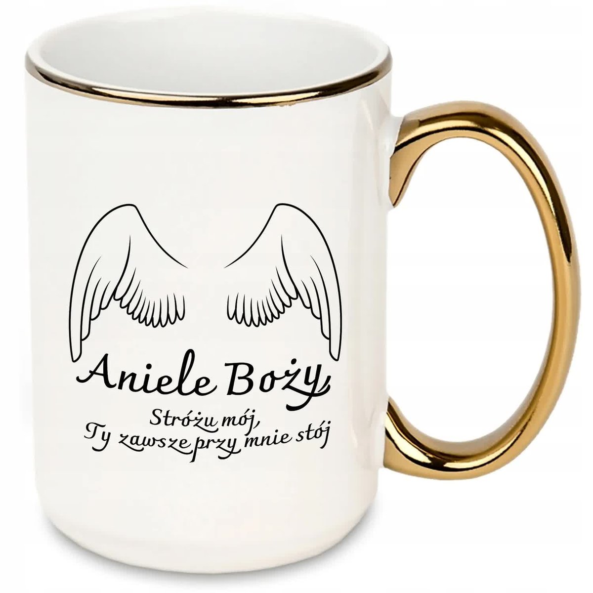 DUŻY Kubek XXL ZŁOTE Ucho i Rant KUBEK KATOLICKI