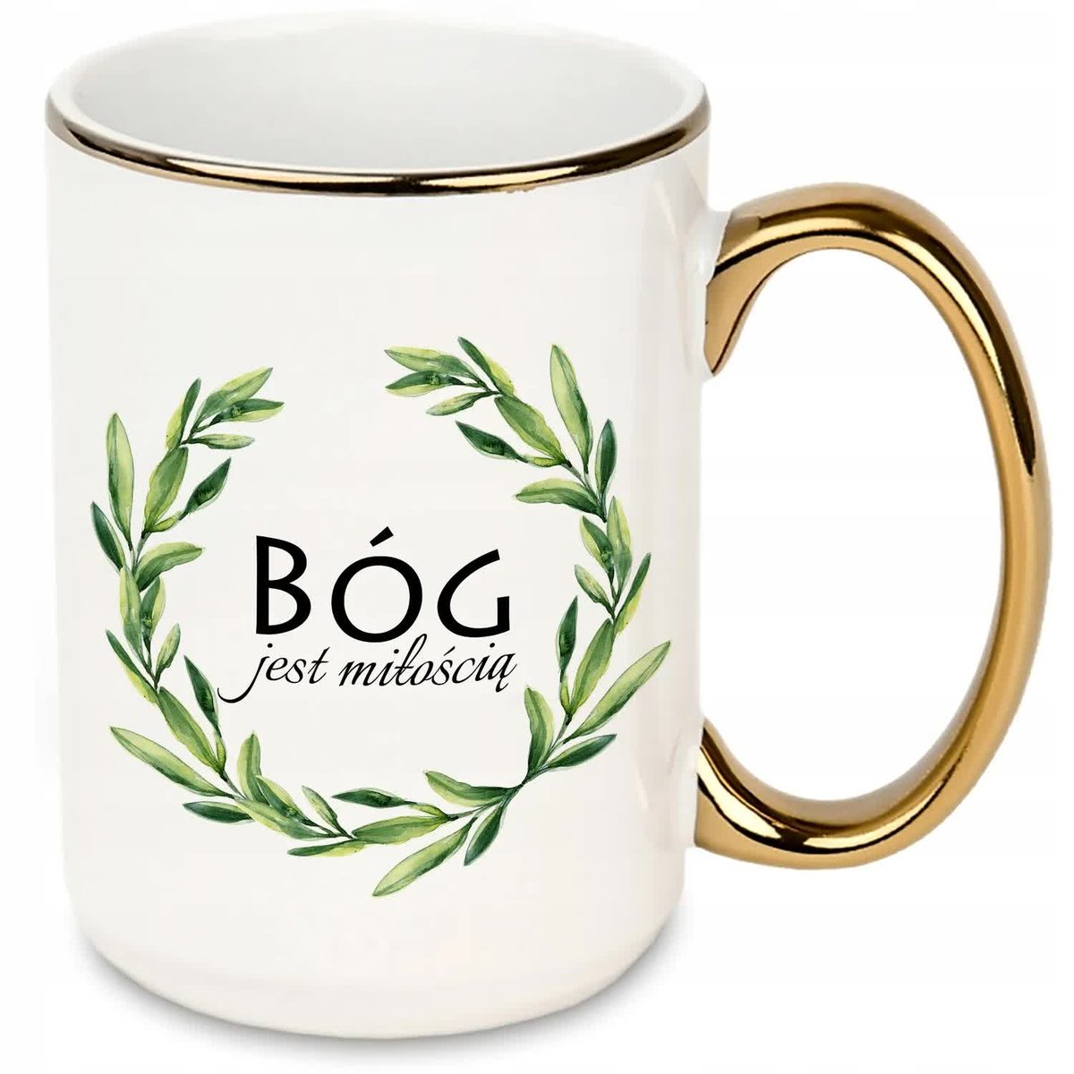 DUŻY Kubek XXL ZŁOTE Ucho i Rant KUBEK KATOLICKI