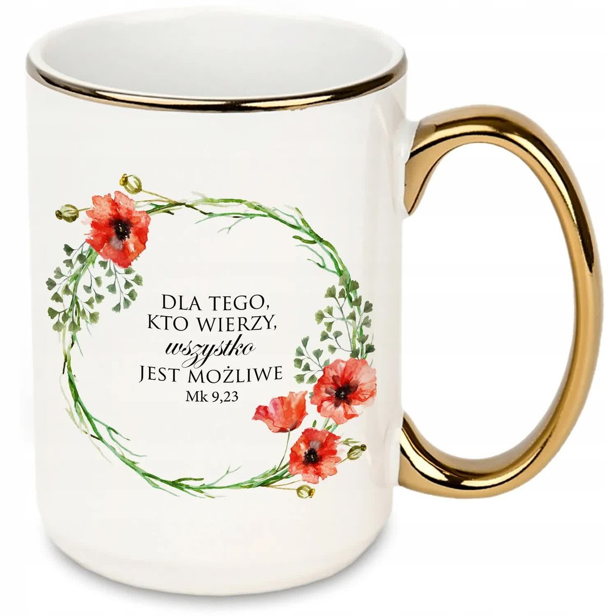 DUŻY Kubek XXL ZŁOTE Ucho i Rant KUBEK KATOLICKI