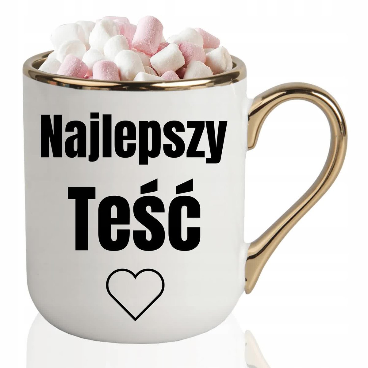 KUBEK ELEGANT Biały Prezent Urodziny Upominek Dla NAJLEPSZEGO TEŚCIA Wzory