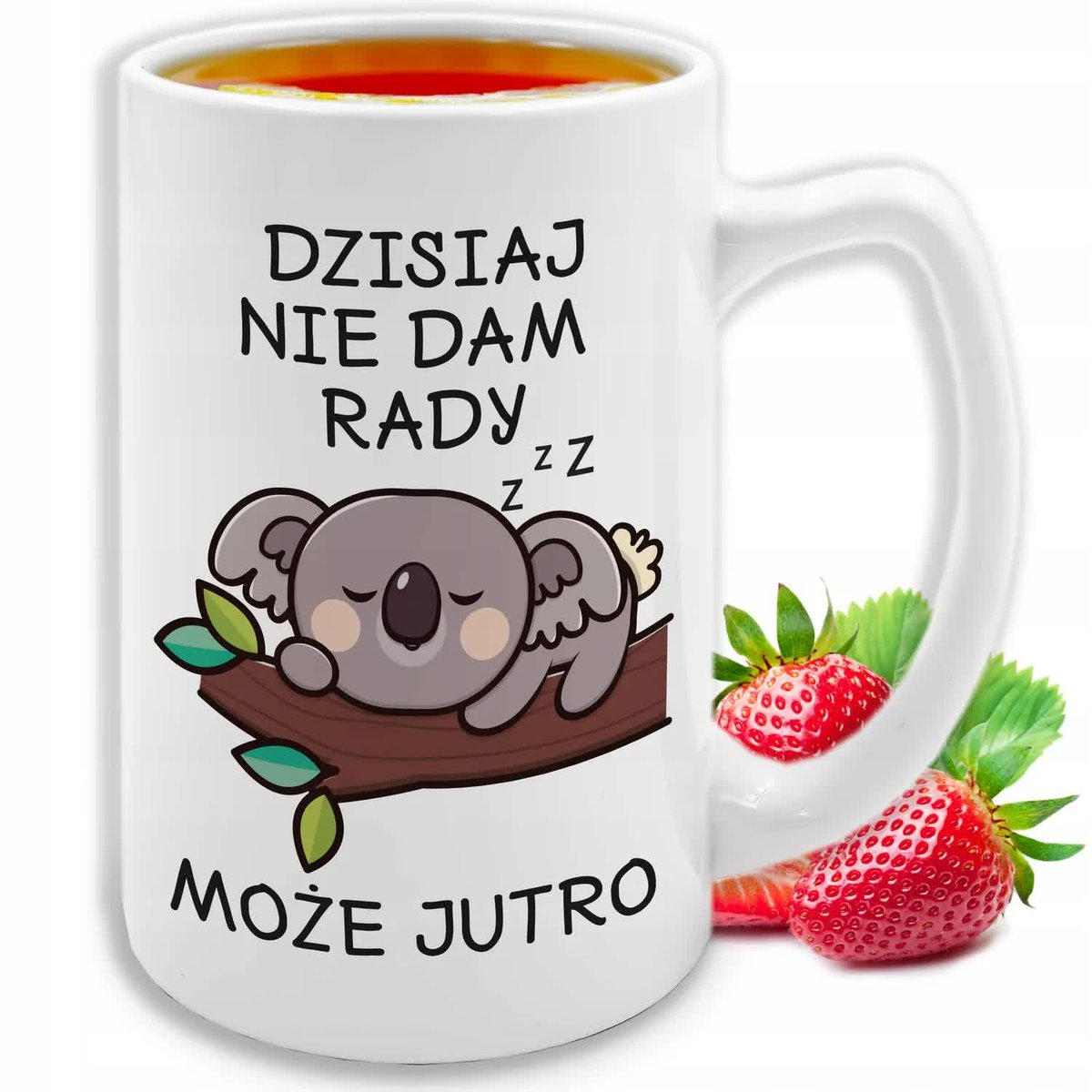 KUBEK DUŻY BIAŁY Dzisiaj Nie Dam Rady Prezent Śmieszne Pozytywne Wzory