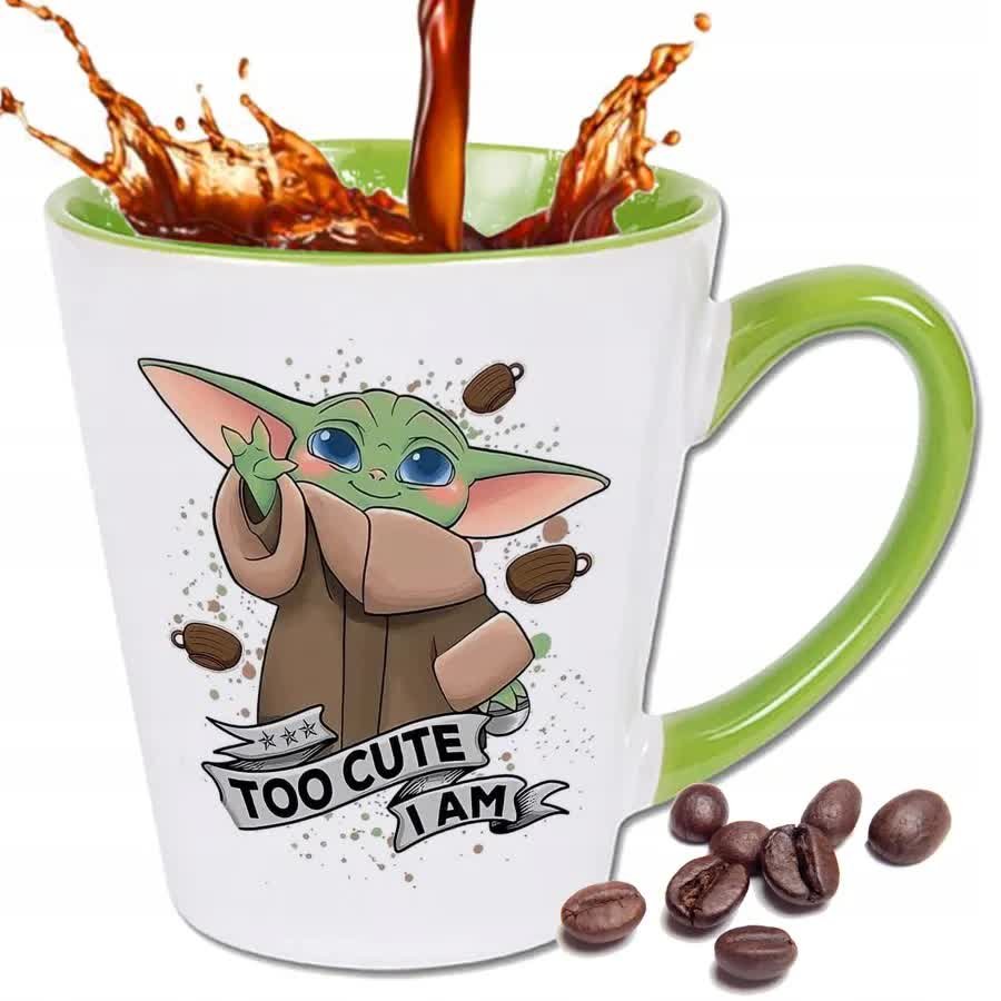 Kubek Zielony Latte Mały BABY YODA CUTE YODA Wzory