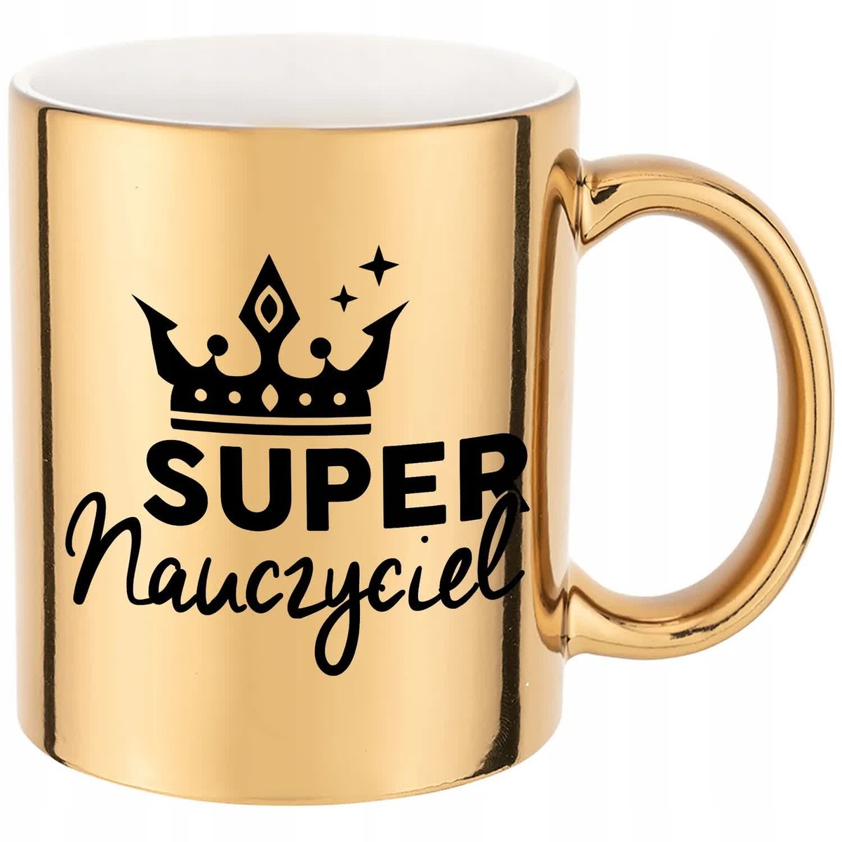 KUBEK ZŁOTY Prezent SUPER NAUCZYCIEL Dużo Wzorów