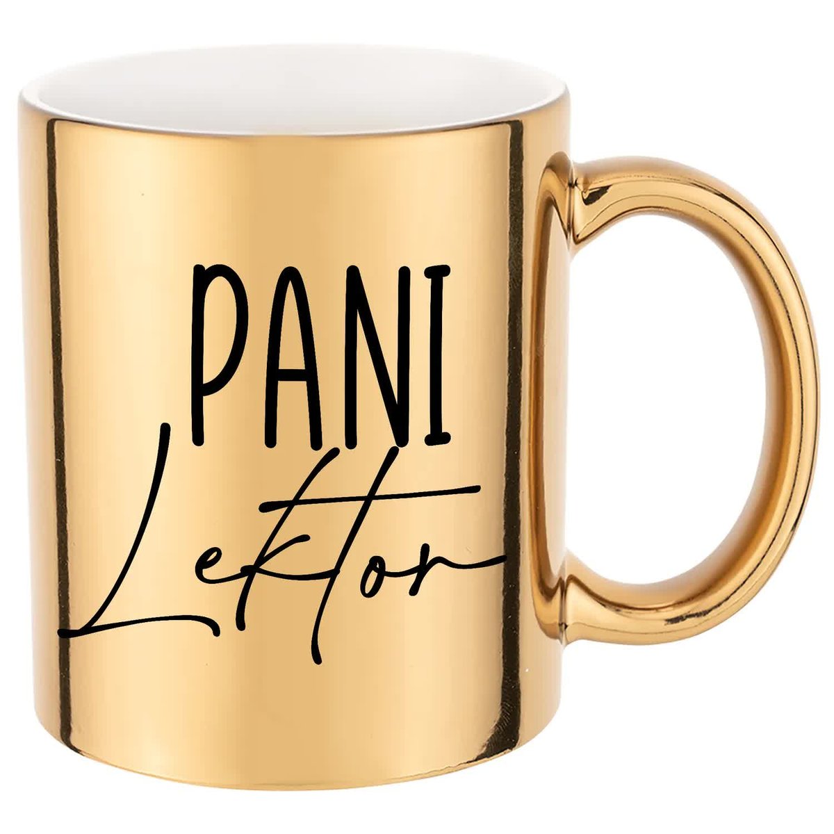 KUBEK ZŁOTY NA PREZENT DLA PANI LEKTOR MIX WZORÓW